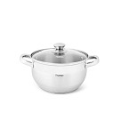 Stockpot PRIME 18x10.5 cm / 2.7 LTR with glass lid (stainless steel)