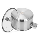 Stockpot PREMIUM ONE 24x13 cm / 5.4 LTR with glass lid (stainless steel)