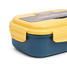 Lunch box with 3 compartments 21.5x15x8 cm / 1100 ml, yellow (plastic), art. 16740