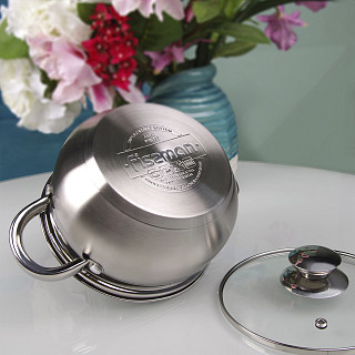 Stockpot PRIME 14x8.5 cm / 1.3 LTR with glass lid (stainless steel)