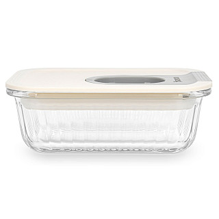 Indas su plastikiniu dangteliu 15x11x6 cm / 370 ml (borosilikatinis stiklas)