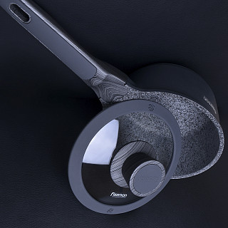 Saucepan PRESTIGE 16x8.5 cm / 1.4 LTR with glass lid and induction bottom (aluminium with non-stick coating)