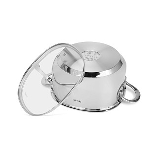 Stockpot EXCLUSIVE PRO 24x12 cm / 5.3 LTR with glass lid (stainless steel)