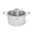 Stockpot MIRANDA 20x12 cm / 3.7 LTR with glass lid (stainless steel)