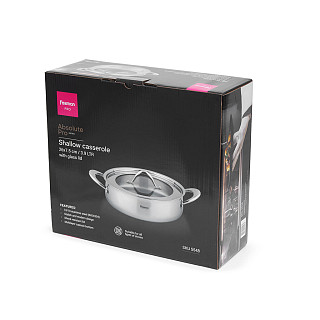 Sautējamā panna ABSOLUTE PRO 26x7,5 cm / 3,9L ar stikla vāku (nerūsējošais tērauds)