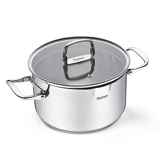 Stockpot ADELIE 20x11.5 cm / 3.5 LTR with glass lid (stainless steel)