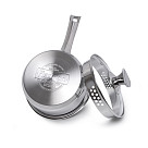 Sauce pan ELEGANCE 16x8 cm / 1.6 LTR with glass lid, pouring lip and lid strainer (stainless steel)