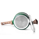 Sauce pan MALACHITE 16x7.8 cm / 1.4 LTR with glass lid with induction bottom (aluminium with non-stick coating)
