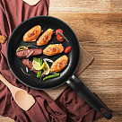 Deep frying pan LILOU 24x7.8 cm with double screw handle with induction bottom (aluminium with non-stick coating)