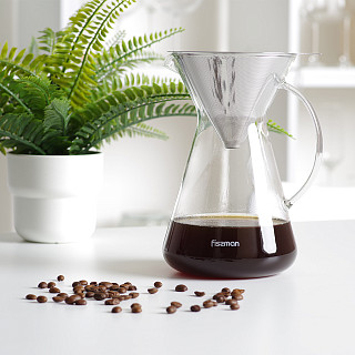 Stiklinis kavos indas POUR OVER 900ml su plieniniu filtru