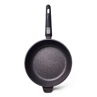 Deep frying pan REBUSTO 24x6.5 cm with detachable handle with induction bottom (aluminium with non-stick coating)