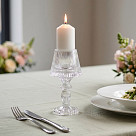 Tealight and taper candle holder 8.5х17 cm (glass)