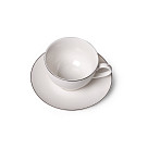 Puodelis su lėkštutė ALEKSA 250ml, baltas (porcelianinis)