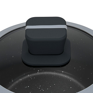 Katls ar garo rokturi Luxuria 16x8cm / 1,3 l ar stikla vāku (alumīnijs)