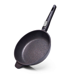 Deep frying pan REBUSTO 28x7.4 cm with detachable handle with induction bottom (aluminium with non-stick coating)
