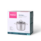 Stockpot BENJAMIN 18x10 cm / 2.5 LTR with glass lid (stainless steel)