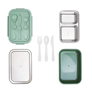 2-compartment lunch box 800 ml / 20.5 × 13.5 × 7.8 cm (plastic)