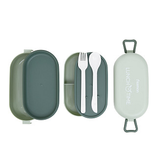 Two-tier lunch box 19x9x8.7 cm / 800 ml, green