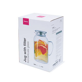 Water jug ​​1.8 l with filter (heat-resistant glass)