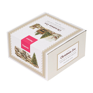 Krūzīte CHRISTMAS EVE 250 ml ar apakštasīti, zelta krāsā (smalkais kaula porcelāns)