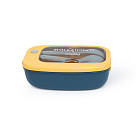 Lunch box with 2 compartments 20.5x13x6.5 cm / 1000 ml, yellow (plastic)