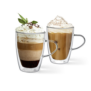 Set of 2 Double Wall Mugs 350 ml (Borosilicate Glass)