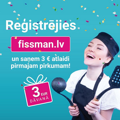 Reģistrējies un saņem 3 € atlaidi!