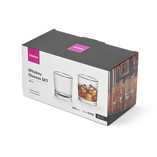Viskija glāžu komplekts 2 gab. / 350 ml (stikls)