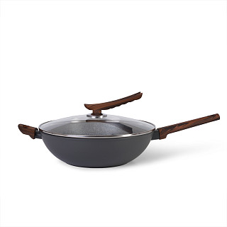 WOK panna CAPELLA 30x8,5cm/4300 ml ar stikla vākul (alumīnijs) WOK panna CAPELLA 30x8,5cm/4300 ml ar stikla vākul (alumīnijs)