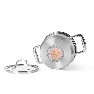 Stockpot NORDIA 16x9 cm / 1.8 LTR with glass lid (stainless steel)