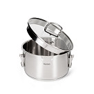 Stockpot ADELIE 20x11.5 cm / 3.5 LTR with glass lid (stainless steel)