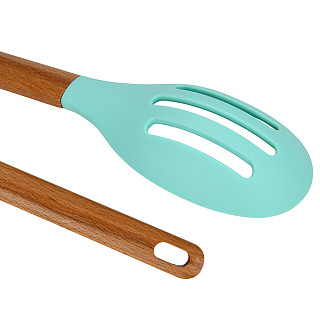 Silikoninis šaukštas 34 cm su medine rankena Essential