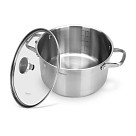 Stockpot MASTER CHEF 24x13 cm / 5.4 LTR with glass lid (stainless steel)