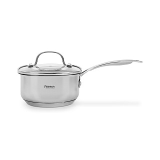 Sauce pan EXCLUSIVE PRO 16x8 cm / 1,5 LTR with glass lid (stainless steel)