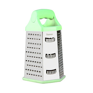 Grater 24cm six-sided (stainless steel + plastic)