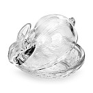 Serving dish 17.5x12.5x14.5 cm with a rabbit shaped lid (glass)