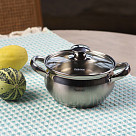 8PCS Cookware set PRIME 8 pcs with glass lids, stainless steel (1,3 l/1,9 l/3,6 l/6,1 l)