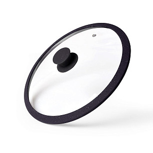 Lid ARCADES 28 cm with BLACK marble silicone rim (glass)