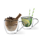 Set of 2 Double Wall Cups 90ml (Borosilicate Glass)