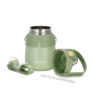 Double wall vacuum flask 800 ml green (stainless steel), art. 9863