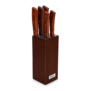 Peilių rinkinys mediniame stove MAXIMUS 6 pr.