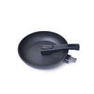 Frying pan BLACK COSMIC 24x4.9 cm with detachable handle with induction bottom (aluminium with non-stick coating)