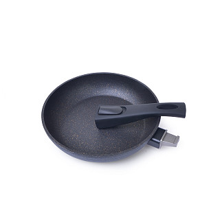 Frying pan BLACK COSMIC 24x4.9 cm with detachable handle with induction bottom (aluminium with non-stick coating)