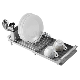 Dish drying rack 20x46.5 cm (stainless steel, plastic)