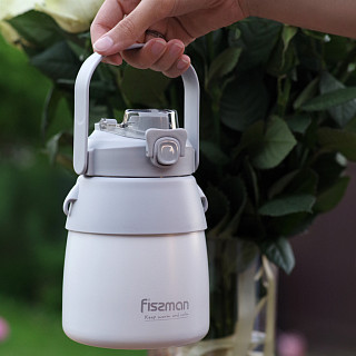 Double wall vacuum flask 800 ml gray (stainless steel), art. 9864