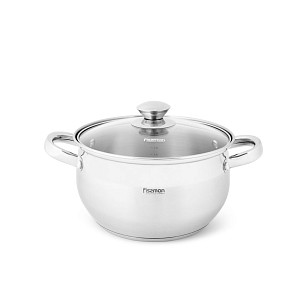 Stockpot PRIME 20x11.5 cm / 3.6 LTR with glass lid (stainless steel)