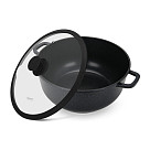 Stockpot NORD STONE 30x13.5 cm / 7.9 LTR with glass lid (cast aluminium with non-stick coating)