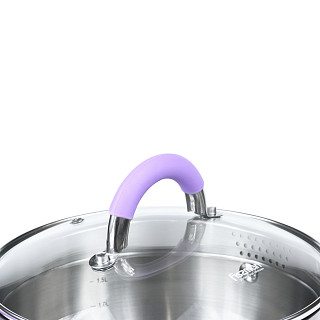 Stockpot ANNETTE 24x12,5 cm / 4.7 LTR with glass lid, pouring lip and lid strainer (stainless steel)