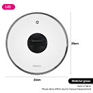 Glass lid 20 cm, black