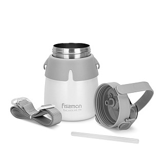 Double wall vacuum flask 800 ml gray (stainless steel), art. 9864